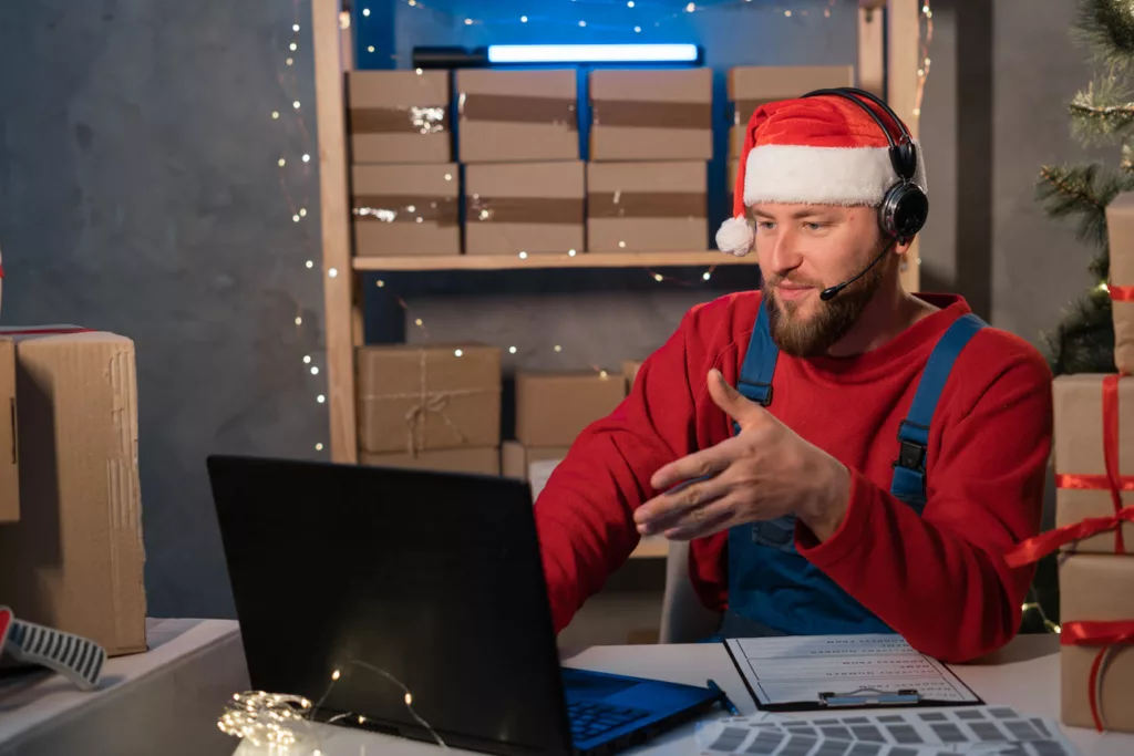 Small business owner using EDI for eCommerce for the holidays
