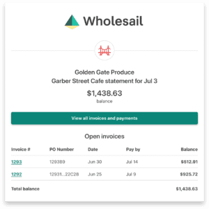 Wholesail payment processing