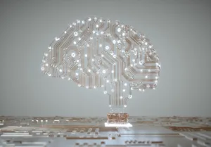 Microchip in shape of brain to show AI in Supply Chain